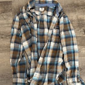 VANS Cotton Blend Plaid Long Sleeve, Large